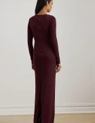 Lauren Ralph Lauren Рокля в бордо дълга с кройка по тялото 253P03589