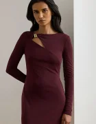 Lauren Ralph Lauren Рокля в бордо дълга с кройка по тялото 253P03589