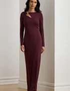 Lauren Ralph Lauren Рокля в бордо дълга с кройка по тялото 253P03589