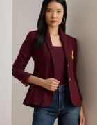 Lauren Ralph Lauren сако с едноредно закопчаване дамско от памук с еластан бордо 200797305