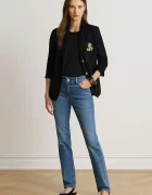 Lauren Ralph Lauren сако с едноредно закопчаване дамско от памук с еластан черно 200797305