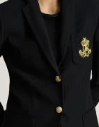 Lauren Ralph Lauren сако с едноредно закопчаване дамско от памук с еластан черно 200797305