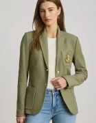 Lauren Ralph Lauren сако с едноредно закопчаване дамско от памук с еластан зелено 200797305