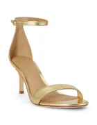 Lauren Ralph Lauren сандали от кожа Allie Mid златни 802978207002