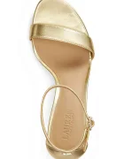 Lauren Ralph Lauren сандали от кожа Allie Mid златни 802978207002