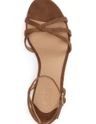 Lauren Ralph Lauren сандали с тънък ток от велур Kendyl Kttn кафяви 802P06395009