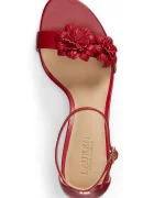 Lauren Ralph Lauren сандали с висок ток кожени Allie M Flwr червени 802P10640003