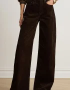 Lauren Ralph Lauren широк панталон дамски с кашмир кафяв 200B34256
