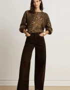 Lauren Ralph Lauren широк панталон дамски с кашмир кафяв 200B34256