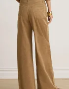 Lauren Ralph Lauren широк панталон дамски с кашмир кафяв с висока талия 200B34256