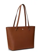 Lauren Ralph Lauren шопинг чанта дамска от кожа бежова 431924351