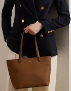 Lauren Ralph Lauren шопинг чанта дамска от кожа бежова 431924351