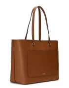 Lauren Ralph Lauren шопинг чанта дамска от кожа кафява 431911655