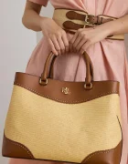 Lauren Ralph Lauren шопинг чанта дамска от кожа кафява 431966776