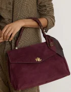 Lauren Ralph Lauren шопинг чанта дамска от велур бордо 431P18402