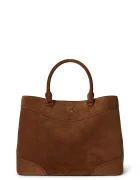 Lauren Ralph Lauren шопинг чанта дамска от велур кафява 431P15645