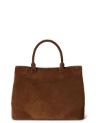 Lauren Ralph Lauren шопинг чанта дамска от велур кафява 431P15645