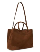 Lauren Ralph Lauren шопинг чанта дамска от велур кафява 431P15645