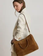 Lauren Ralph Lauren шопинг чанта дамска от велур кафява 431P15645