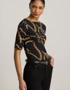 Lauren Ralph Lauren тениска дамска от памук с еластан черна 200P13948