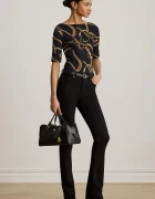 Lauren Ralph Lauren тениска дамска от памук с еластан черна 200P13948