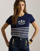 Lauren Ralph Lauren тениска дамска от памук тъмносиня 200B21056