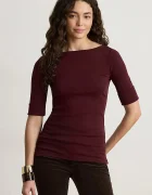 Lauren Ralph Lauren тениска дамска с памук бордо 200654963