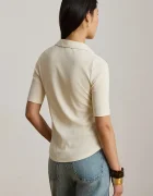 Lauren Ralph Lauren тениска с яка дамска с памук бежова 200P13906