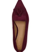 Lauren Ralph Lauren Велурени балеринки Londyn Klt в червено с равна подметка 802P04175003