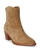 Lauren Ralph Lauren Велурени боти Harpher в кафяво с дебел ток 802974389001