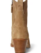 Lauren Ralph Lauren Велурени боти Harpher в кафяво с дебел ток 802974389001