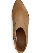 Lauren Ralph Lauren Велурени боти Harpher в кафяво с дебел ток 802974389001