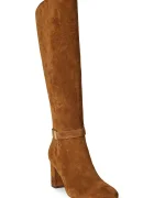 Lauren Ralph Lauren Велурени ботуши Kellie Tl Hl в кафяво с дебел ток 802967843002