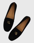 Lauren Ralph Lauren Велурени мокасини Barnsbury в черно с равна подметка 802821629018