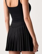 le privé плисирана пола PLEATED SKIRT черна с изчистена шарка LP00714