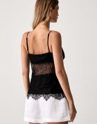 le privé топ дамски от вискоза DAHLIA TOP NOIR черен с дантелени вложки LP00786