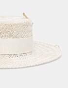 LE SH KA headwear сламена шапка дамска Double Chain Pearl Canotier бежова DCPearlCanotier