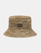 LE SH KA headwear сламена шапка дамска от сплетена материя Straw Bucket Hat vol2 бежова StrawBucketHatvol2