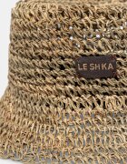 LE SH KA headwear сламена шапка дамска от сплетена материя Straw Bucket Hat vol2 бежова StrawBucketHatvol2