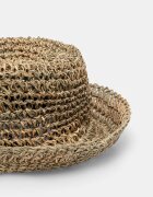 LE SH KA headwear сламена шапка дамска от сплетена материя Straw Bucket Hat vol2 бежова StrawBucketHatvol2