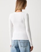 Levi's блуза с дълги ръкави дамска от памук с еластан HAYES LS бяла 001J4