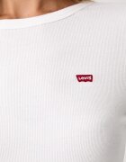 Levi's блуза с дълги ръкави дамска от памук с еластан HAYES LS бяла 001J4