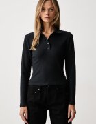 Levi's блуза с дълги ръкави дамска с модал RORY LS черна 0087H