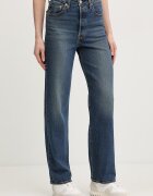 Levi's дънки straight дамски RIBCAGE STRAIGHT ANKLE тъмносини 72693-0281