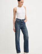 Levi's дънки straight дамски RIBCAGE STRAIGHT ANKLE тъмносини 72693-0281