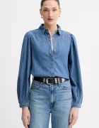 Levi's Дънкова риза JOURNEY WESTERN дамска в синьо със стандартна кройка с класическа яка 003P4