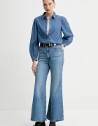 Levi's Дънкова риза JOURNEY WESTERN дамска в синьо със стандартна кройка с класическа яка 003P4