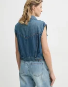 Levi's Елек SHRUNKEN 90S VEST дамски в синьо преходен модел 001W2