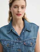 Levi's Елек SHRUNKEN 90S VEST дамски в синьо преходен модел 001W2