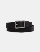 Levi's колан мъжки от кожа MASON CENTERBAR черен 007YW